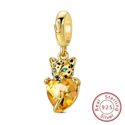 925 Sterling Silver Owl Bow Zircon Charm Beads Pendant