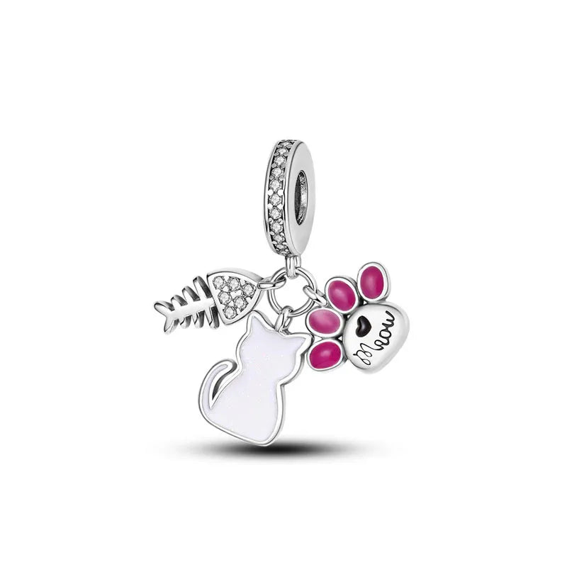 Lucky Leaf Dangle Bead Bracelet 925 Sterling Silver Plated DIY Jewelry Spacer B3411