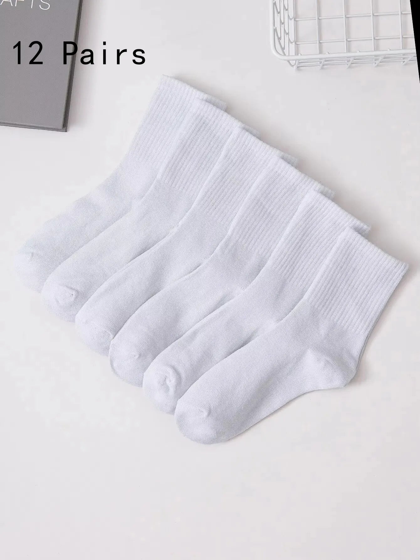 6/12 Pairs Middle Tube Socks For Men And Women Casual Single code 12 Pairs