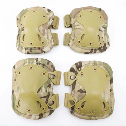 Outdoor Tactical Protective Gear Set Of 4 Knee And Elbow Pads Light camouflage
