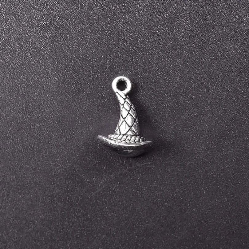 20 Pieces Lot Wicca DIY Witch Hat Charms Metal Alloy Pendants 25656
