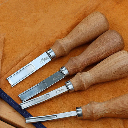 French Leather Edger - User-Friendly Beveling Knife with Wood Handle for Crafting