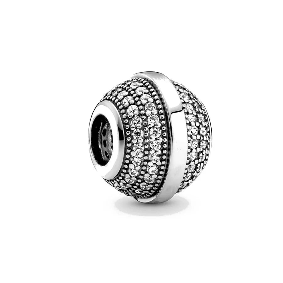 European Zircon Charm Beads 925 Silver Pendant Necklace for Women Gift P673