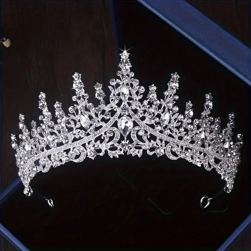 Luxury Bridal Crystal Crown & Earring Set - Top-Rated Rhinestone Hair Accessories Silver 2