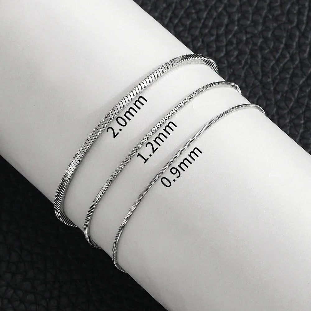 Classic Gold Color Snake Chain Bracelets for Couples with Lobster Clasp Fashion Jewelry