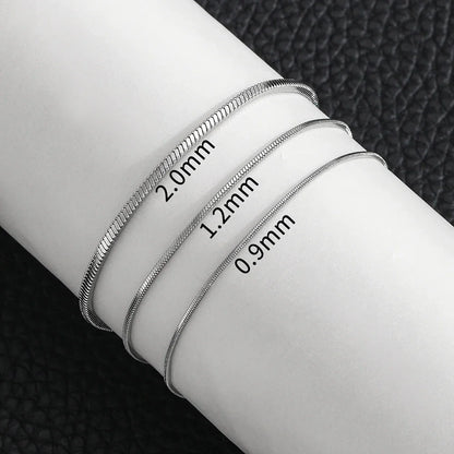 Classic Gold Color Snake Chain Bracelets for Couples with Lobster Clasp Fashion Jewelry