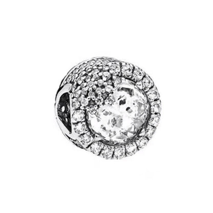 Sparkling Snowflake Sun Lightning Dangle Charm Bead 925