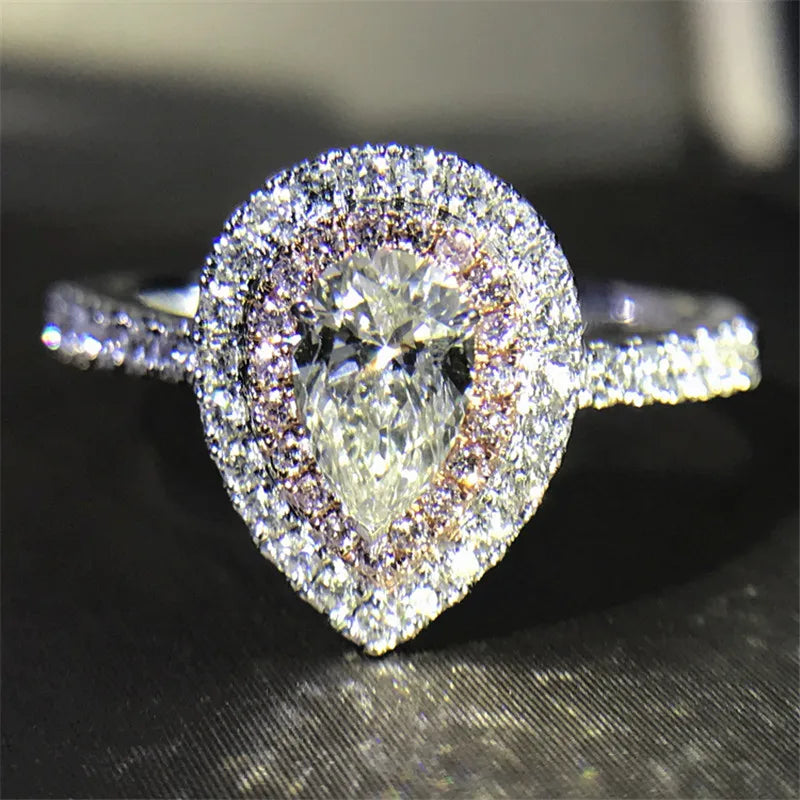 Classic Lady Lab Diamond Ring in 925 Sterling Silver Elegant Bridal Engagement Jewelry Gift for Women Style 5