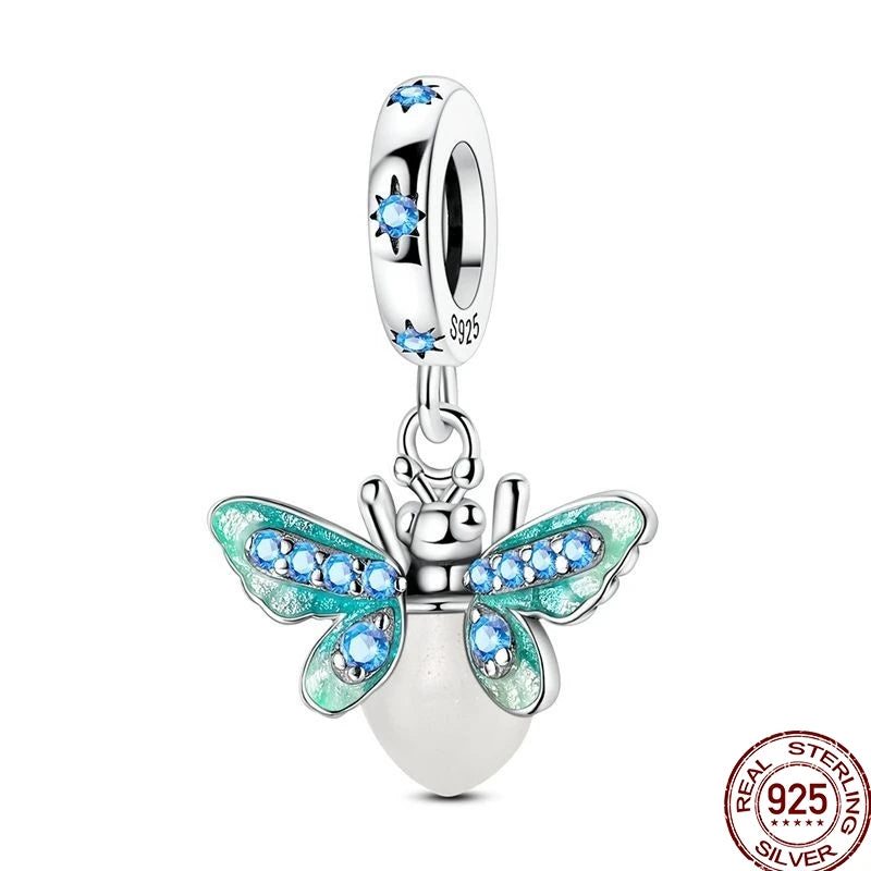 925 Sterling Silver Mom Heart Puzzle Charm Bead Luminous