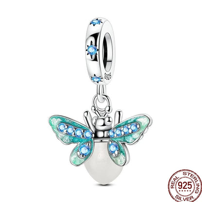 925 Sterling Silver Mom Heart Puzzle Charm Bead Luminous