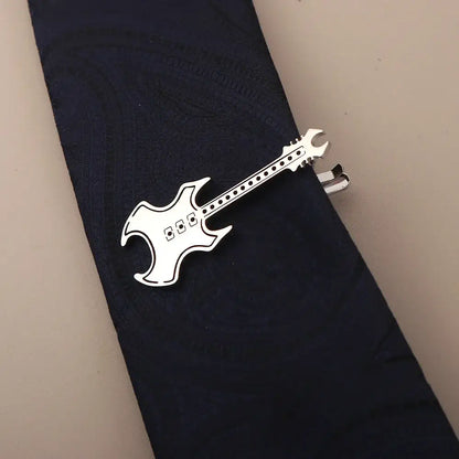 Creative Treble Clef Guitar Tie Clip for Men Titanium Steel Music Accessory Style 16