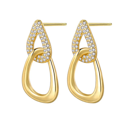 925 Sterling Silver Gold Hoop Earrings Halloween Pumpkin Skull Christmas Tree Zircon Studs for Women DIY Jewelry
