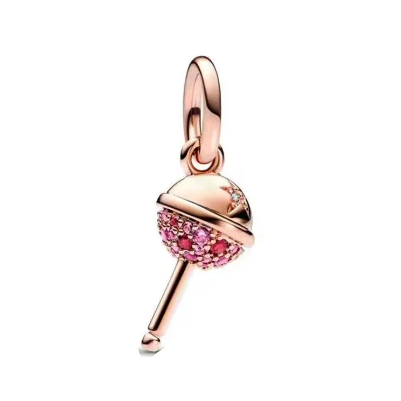 Exquisite 925 Silver Heart-Shaped Dog Paw Beads and Castle Pendant for European Original Bracelet DIY Accessories