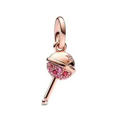 Exquisite 925 Silver Heart-Shaped Dog Paw Beads and Castle Pendant for European Original Bracelet DIY Accessories