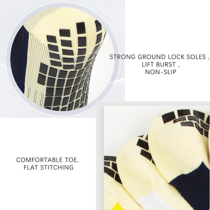 3 Pairs Unisex Anti Slip Crew Socks Towel Sole Cushioned