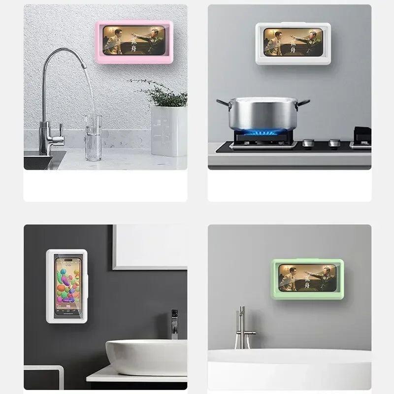 Bathroom Waterproof Phone Holder Wall Mount Self Adhesive