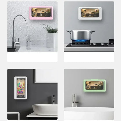 Bathroom Waterproof Phone Holder Wall Mount Self Adhesive