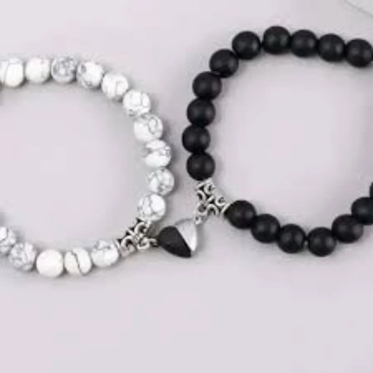 Magnetic Love Stone Beaded Couple Bracelets Set for Women and Men