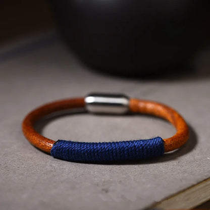 Tibetan Style Handwoven Leather Rope Bracelet for Couples