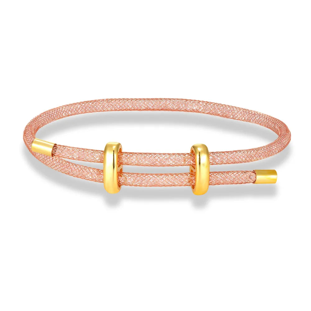 Elegant Crystal Mesh Couple Bracelet Set for Men and Women - Waterproof Friendship Jewelry Gift