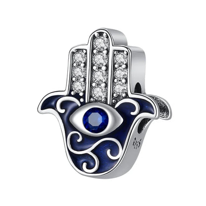 925 Sterling Silver Blue Evil Eye Jewelry Set With Zircon Charms Pendant Ring Earrings For Bracelet Necklace Gift