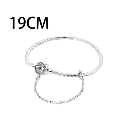 925 Sterling Silver Blue Evil Eye Jewelry Set With Zircon Charms Pendant Ring Earrings For Bracelet Necklace Gift