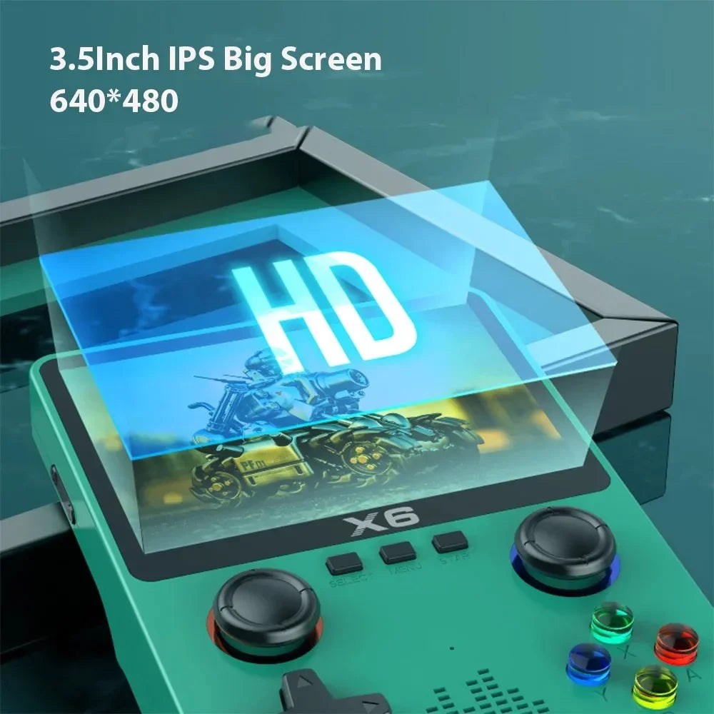 X6 Retro Handheld Game Console 3.5 Inch IPS Screen Portable Player With 10000 Classic Games 640x480 Kids Gift