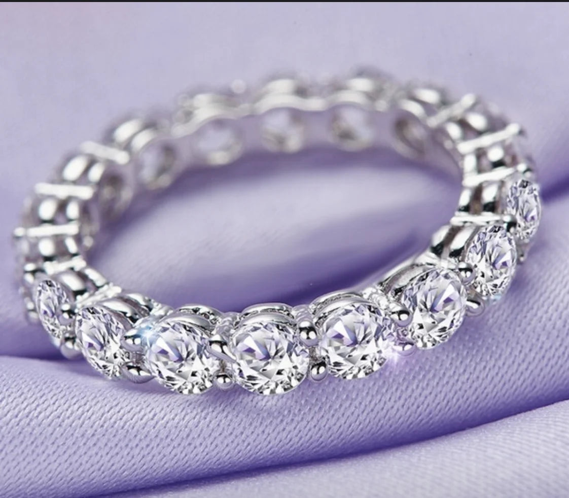 Luxury 925 Sterling Silver Oval Square Simulated Diamond Engagement and Wedding Ring for Women