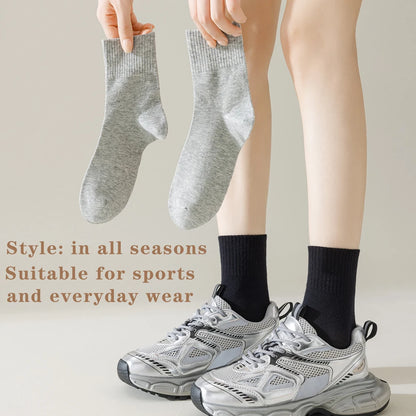 3 Pairs Womens All Season Cotton Cushion Mid Calf Socks
