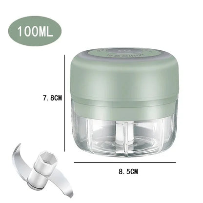 Mini Electric Garlic Chopper with USB Charging - Powerful 100/250mL Ginger Garlic Onion Masher and Meat Crusher
