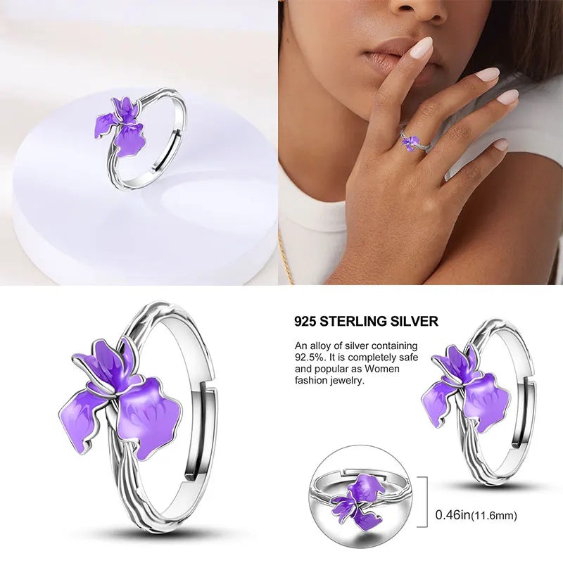 Zircon Diamond 925 Sterling Silver Women's Ring Elegant Fine Jewelry