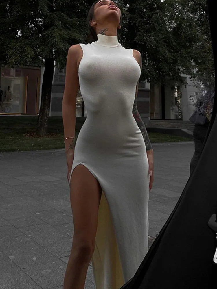 Summer Slit Maxi Dress For Women Sleeveless Party Dress