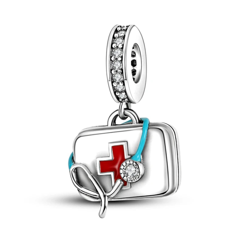 Silver Plated Travel Sunflower Lucky Charms Dangle Pendant Fit Original Pandora Bracelet DIY KTC133