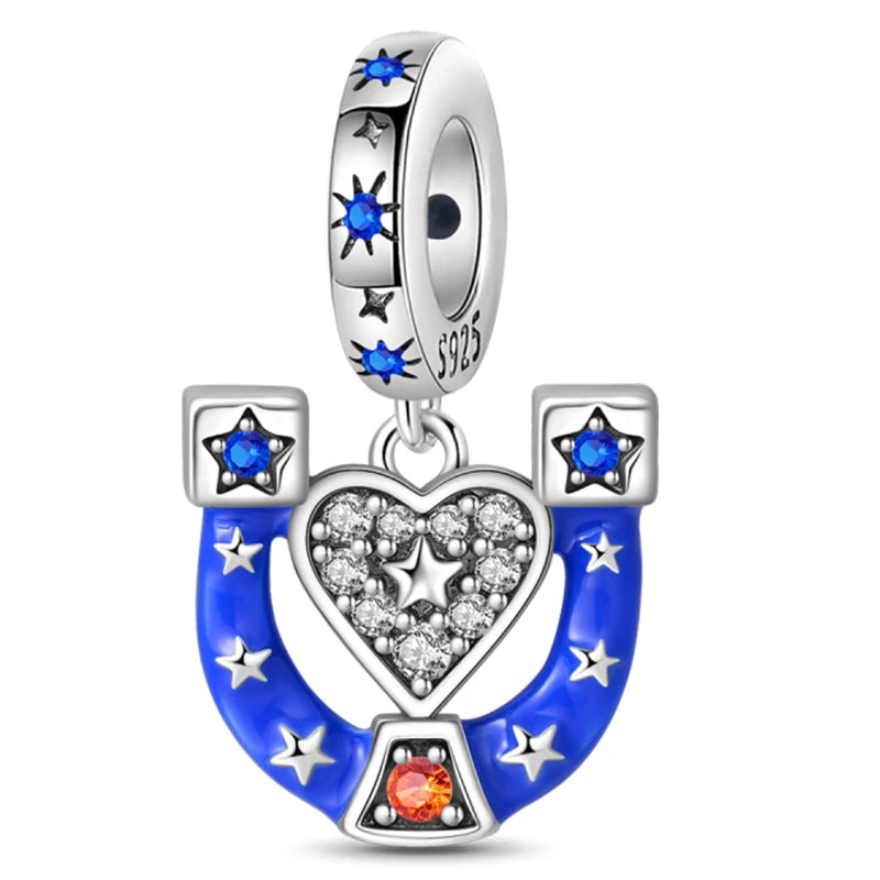 925 Sterling Silver Luminous Lantern Angel Cat Charm