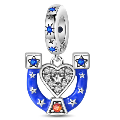 925 Sterling Silver Luminous Lantern Angel Cat Charm