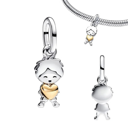 Festive Charm 925 Sterling Silver Christmas Bell Trojan Candy Zircon Bead for Bracelet and Necklace DIY Fine Jewelry Gift