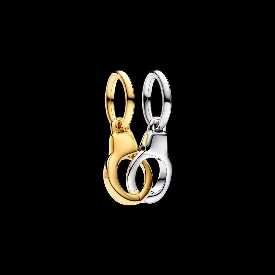 Avocado Double Dangle 925 Silver Heart Eternity Charm