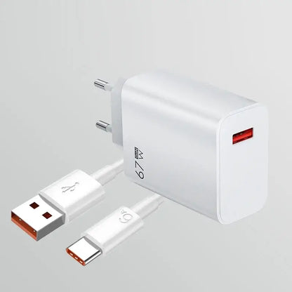 For Xiaomi 67W USB Super Fast Charger 6A Type C Power Adapter