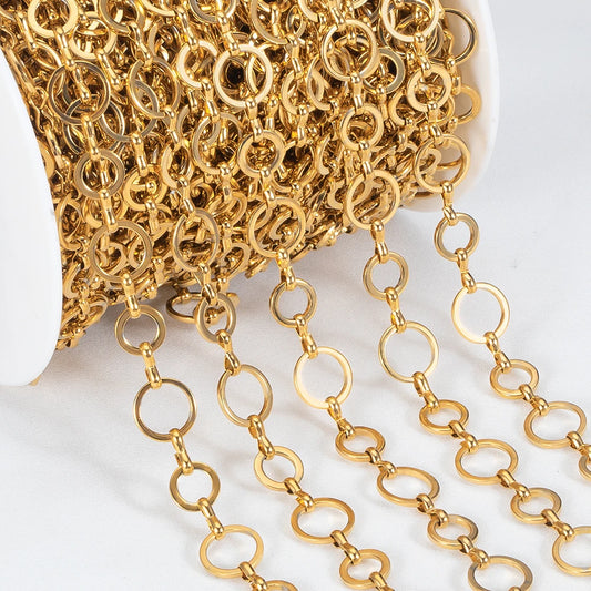 Stainless Steel Circle Link Chain for DIY Jewelry Making Necklace and Bracelet Supplies