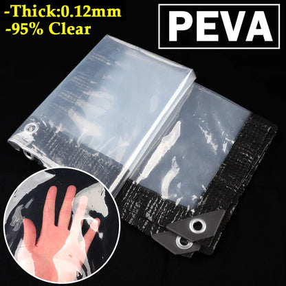Clear Outdoor Tarpaulin Pergola Curtain Transparent PEVA Rainproof Window Film for Home Weather Protection