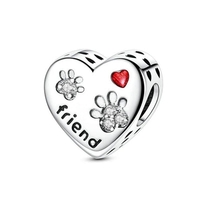 925 Sterling Silver Lucky Green Four Leaf Clover Horseshoe Charm Beads for Bracelets and Necklaces