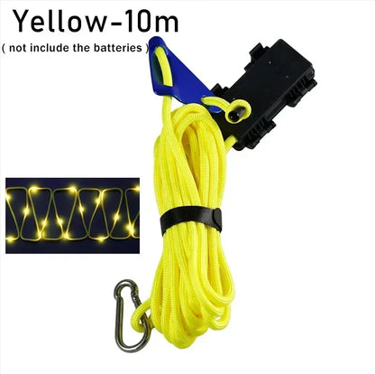 Camping Tent Rope Light Outdoor LED Waterproof 6mm Straps Yellow-10m