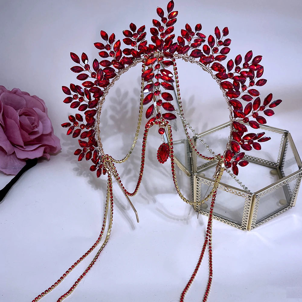 DZ165 Luxury Bridal Crystal Tiara Headband for Weddings and Proms
