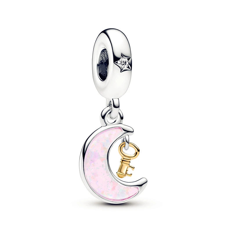 Hot Pink Murano Glass Charm Bead For 925 Bracelet Pendant