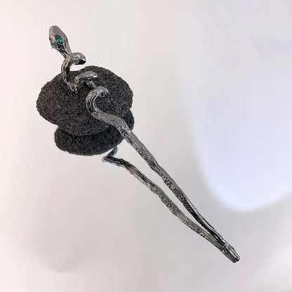Elegant Vintage Rose Metal Hair Sticks with Sword and Snake Design for Women