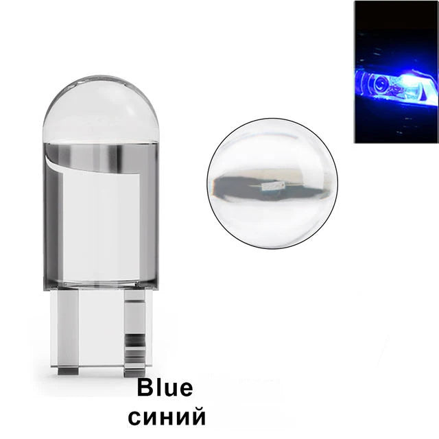 10 Pack T10 W5W COB LED 6000K White 12V License Bulbs