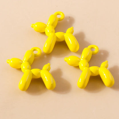 Vibrant 3D Balloon Dog Charms Set for Creative Jewelry Design