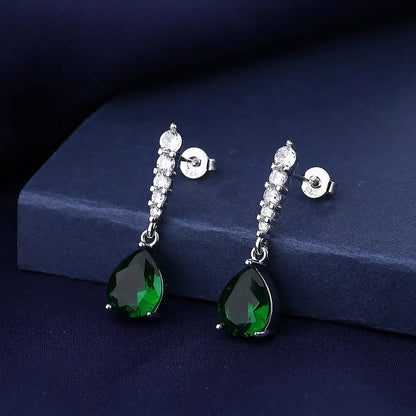 Sterling Silver CZ Crystal Plant Stud Earrings for Women and Teens