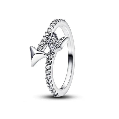 925 Silver Zircon Red Love Arrow Jewelry Set Ring Earring Necklace Elegant Women Gift