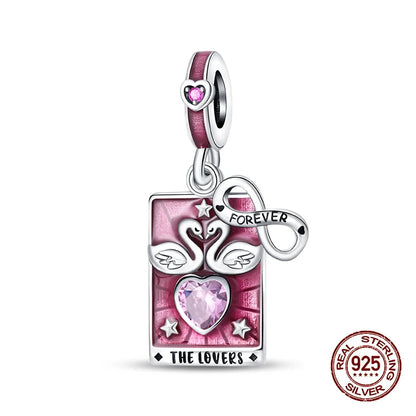 925 Sterling Silver Tarot Hourglass Bead Charm For Bracelet